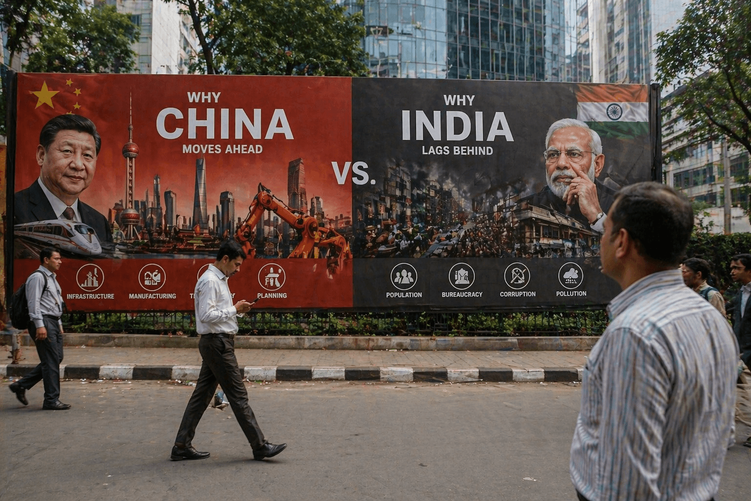 Why is China ahead of India even after starting from the same time frame?