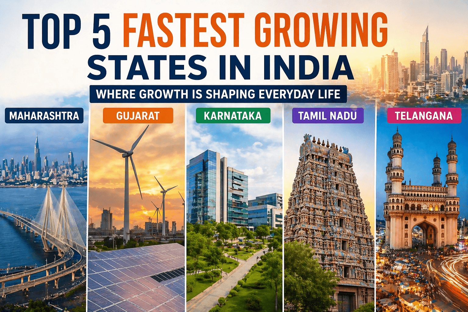 Top 5 Fastest Growing States in India: Where Growth Is Shaping Everyday Life
