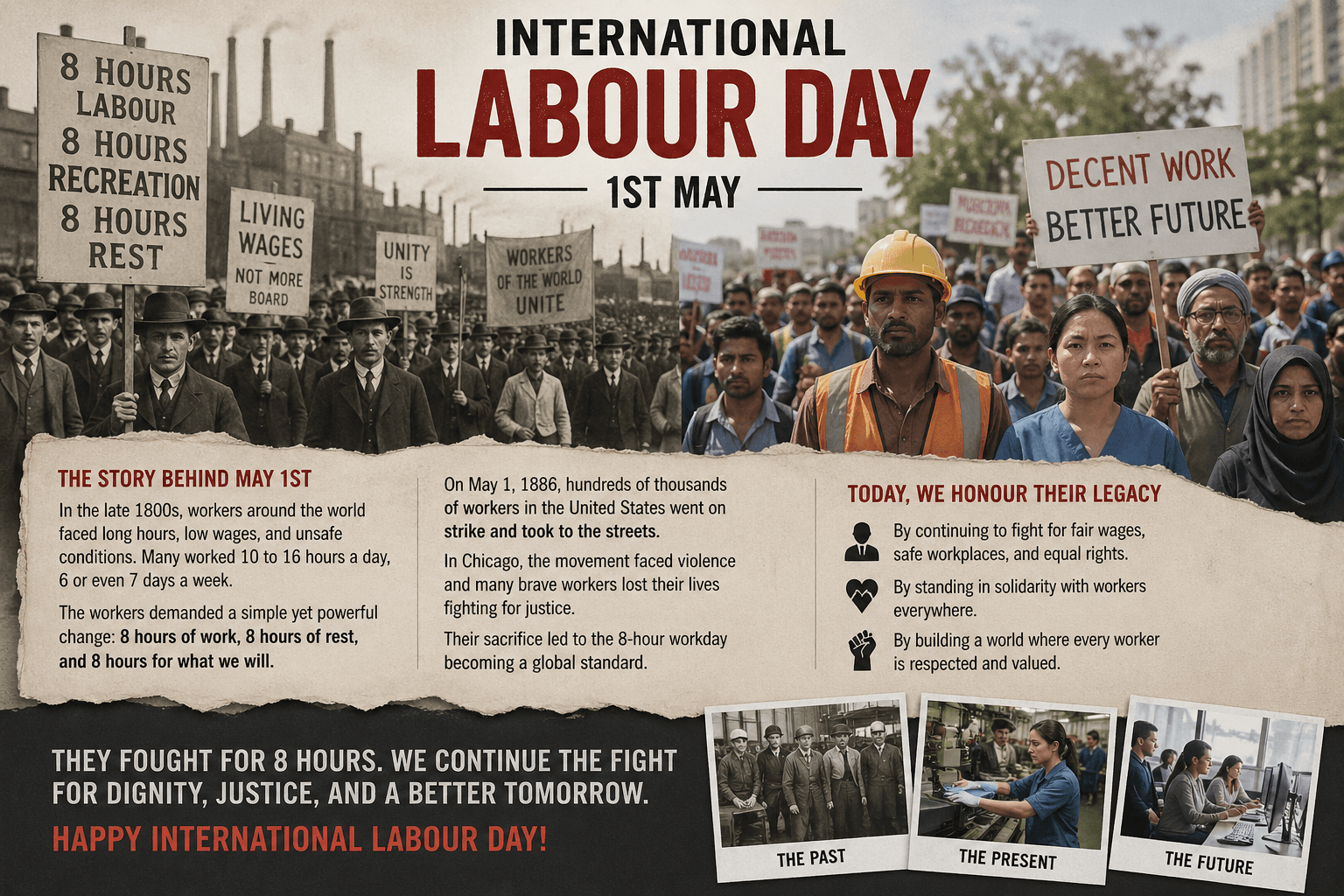  Labour Day: A Struggle which gave us a week off & 8 hours of work time.