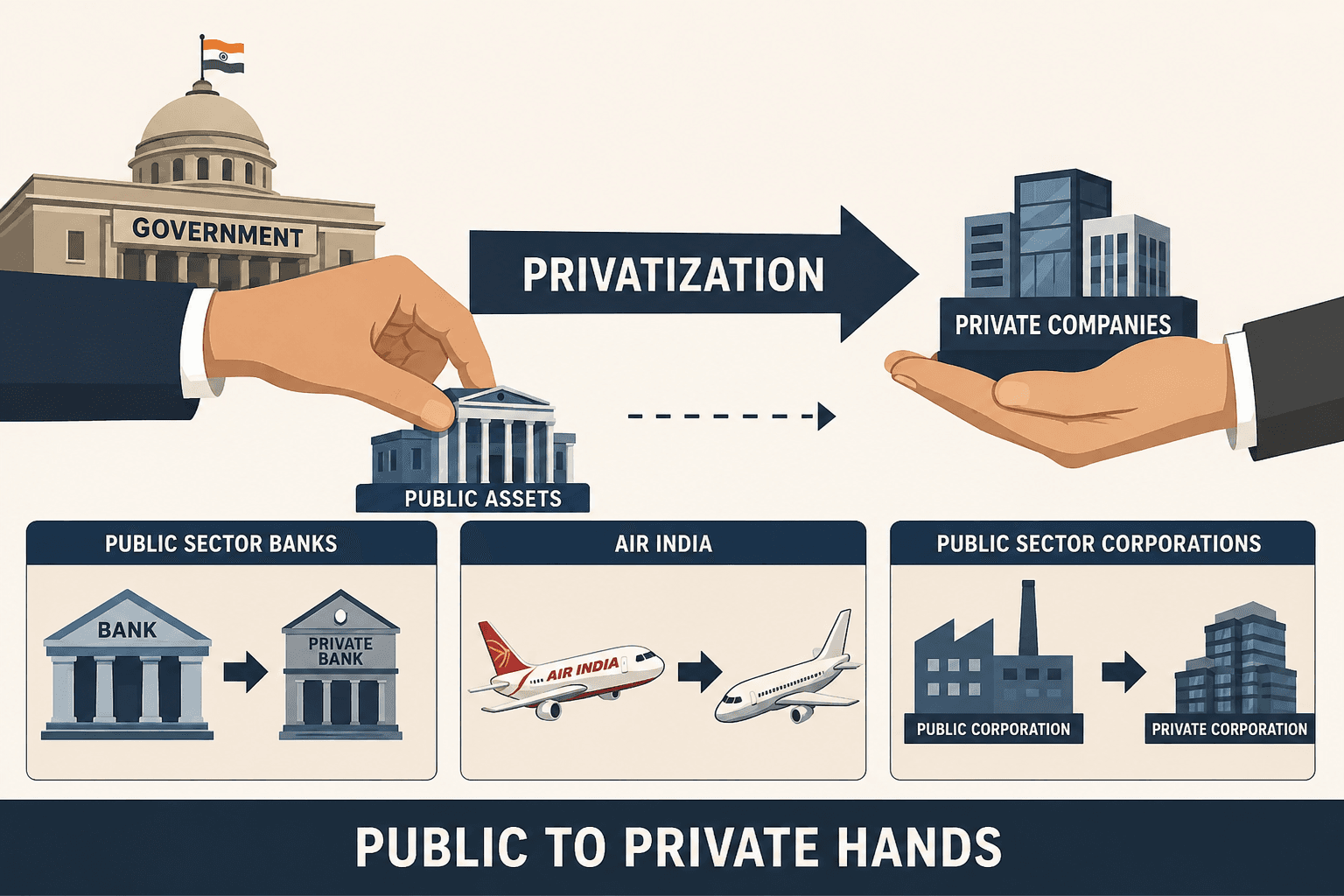 Why is the government selling institutions to private players ?