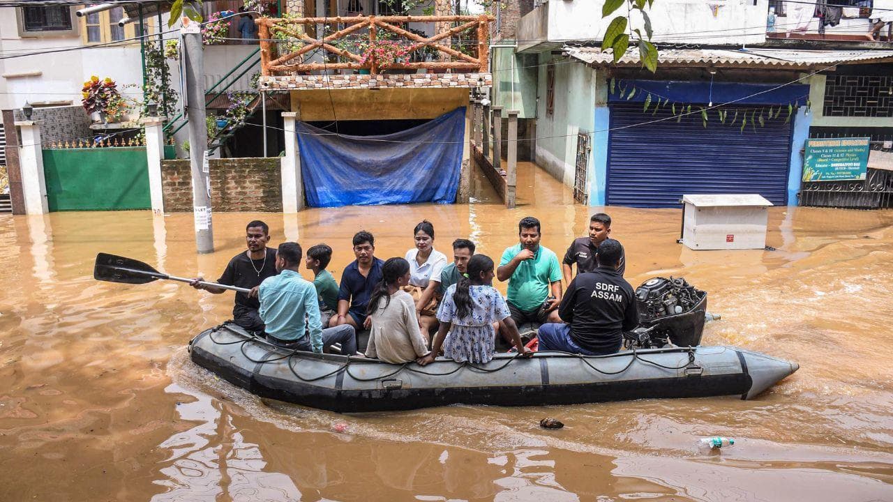 Devastating floods in Assam.