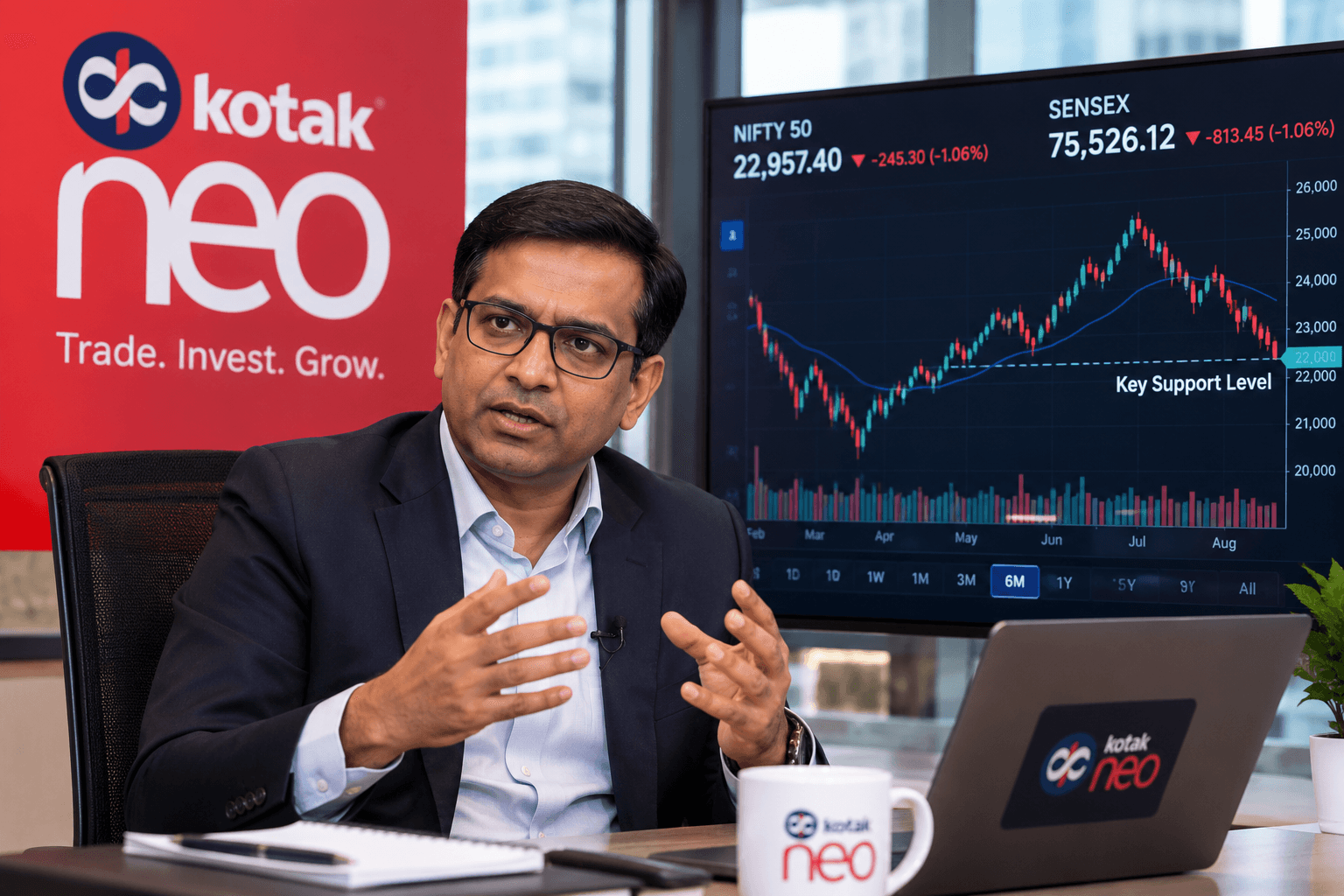 Kotak Neo Favours Large-Caps as Market Nears Support