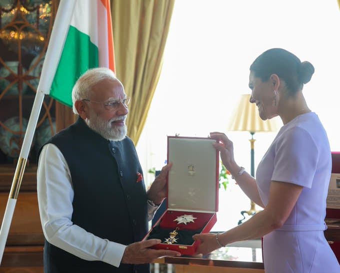 PM Modi Receives Sweden’s Royal Order of the Polar Star Award