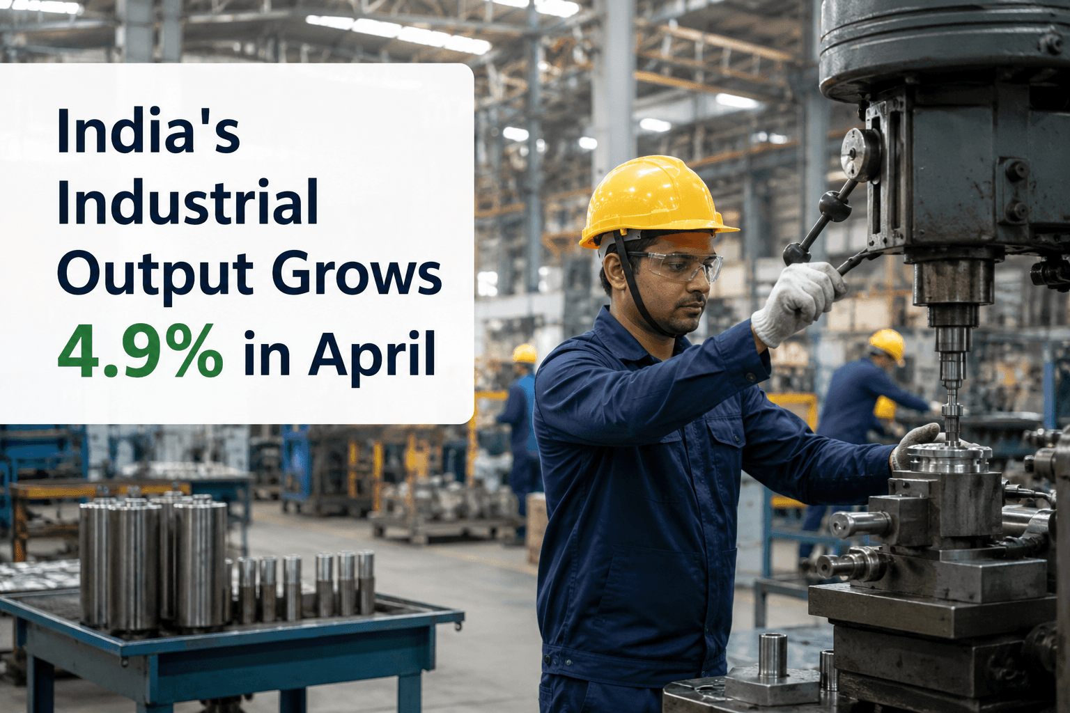 India's Industrial Output Grows 4.9% in April