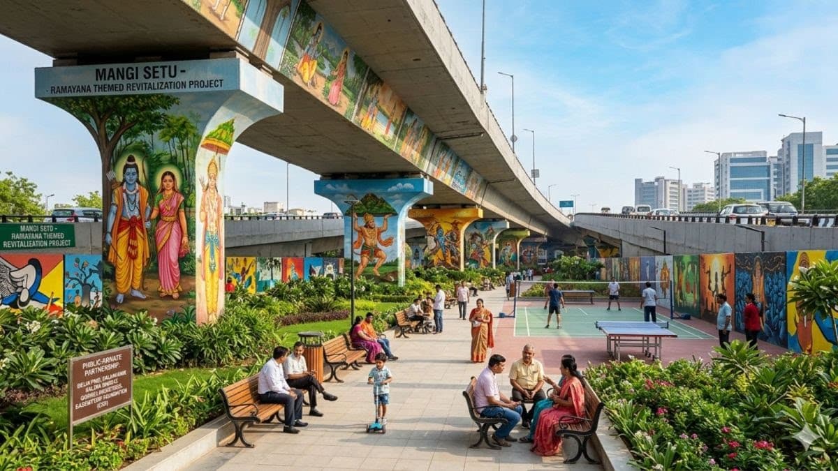 Green zones under Delhi flyovers.