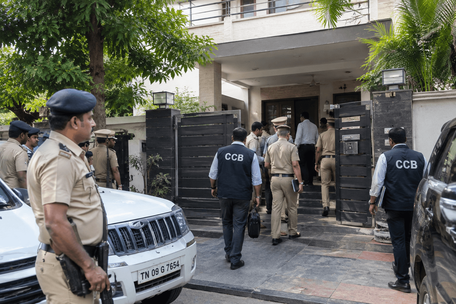 CCB Raids Former TN Minister Anbil Mahesh Poyyamozhi’s Residence in ₹100-Crore School Scam Case