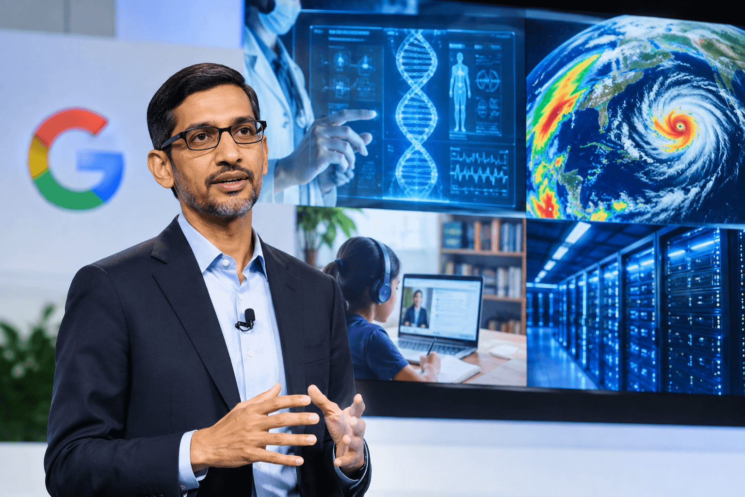Sundar Pichai Highlights Google’s AI Efforts Across Health, Weather and Learning