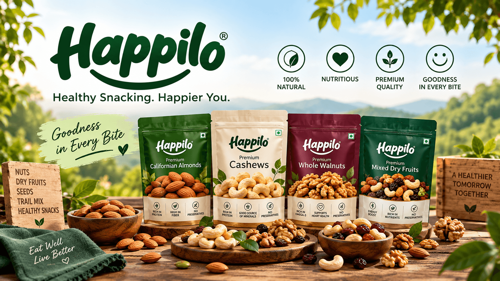 Happilo—Snacks worth your health.