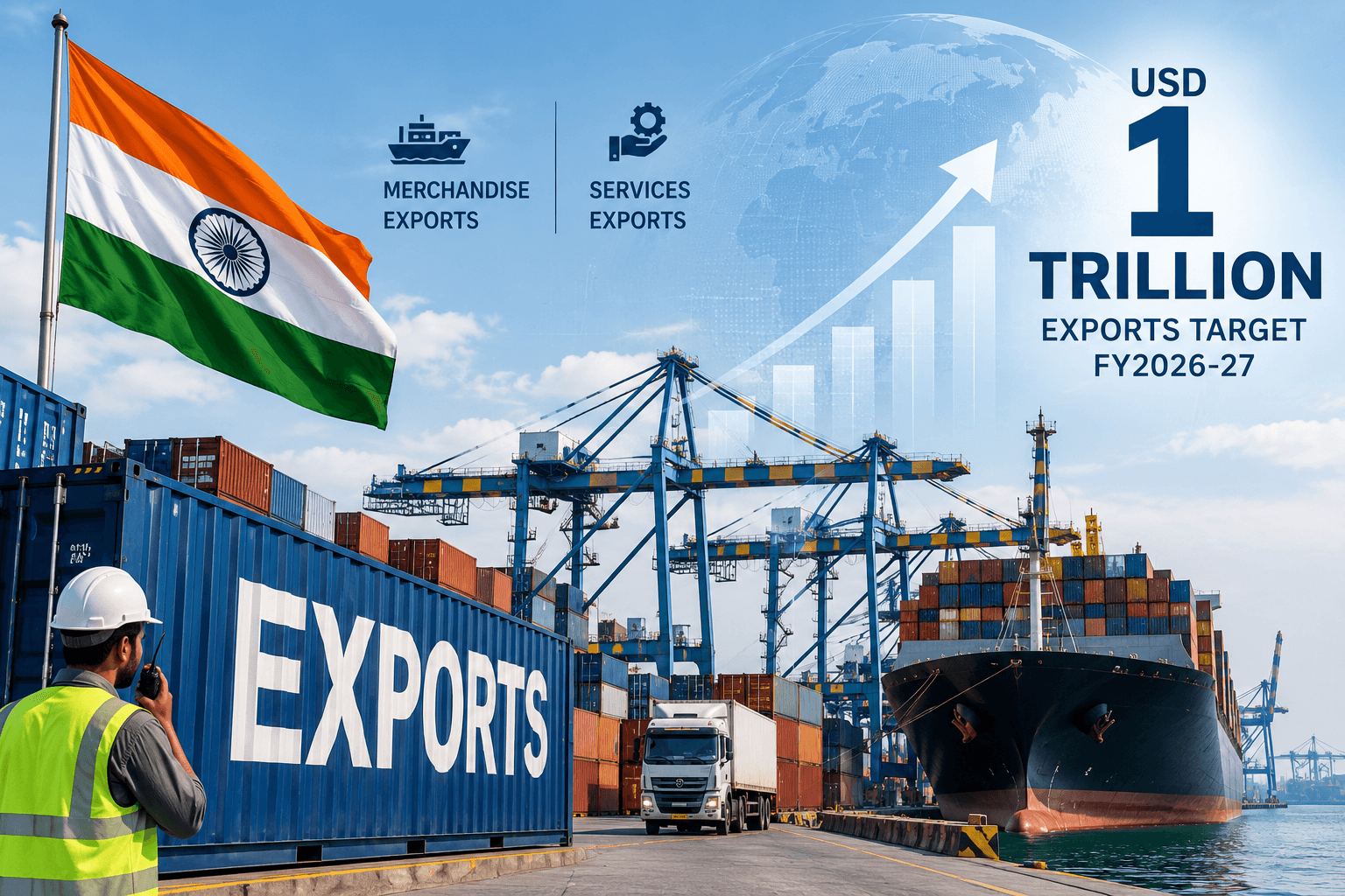 India Targets $1 Trillion in Exports